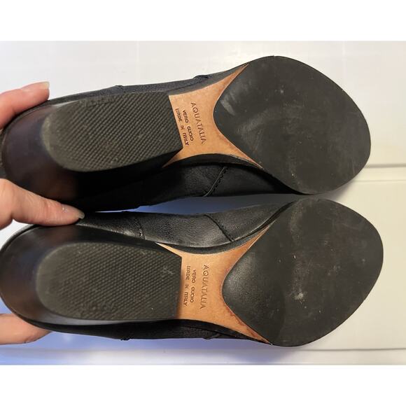 Aquatalia Italy Women's Fionna Chelsea Boots Size 8.5 Waterproof Gray Leather - Picture 10 of 10